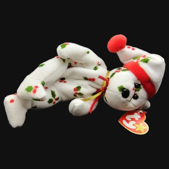 Vintage 1998, 2002 Holiday 14" Reindeer Teddy Beanie Baby Christmas PJs 9" Bear - Picture 5 of 16